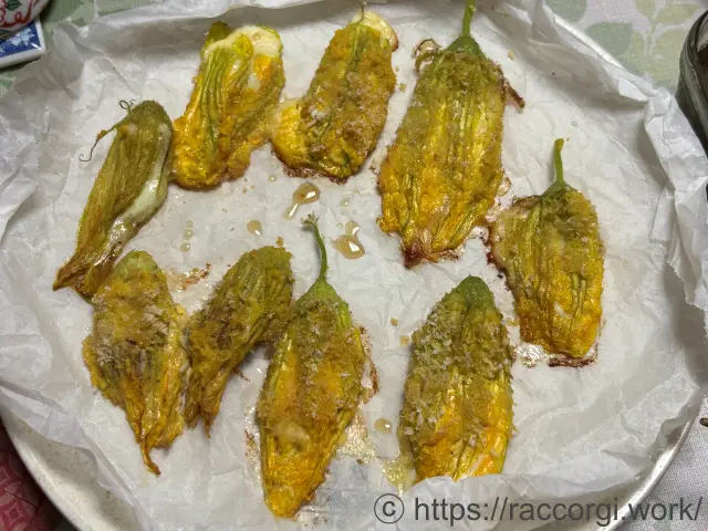 かぼちゃの花のチーズ焼き